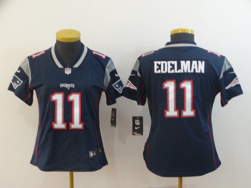 Women New England Patriots #11 Edelman Blue Nike Vapor Untouchable Limited NFL Jerseys